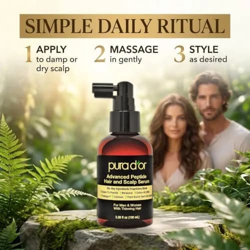 PURA D'OR Advanced Hair & Scalp Serum 99ml (3.3 Fl Oz) | Fuller Appearance Strands for Thinning Hair thumbnail 6