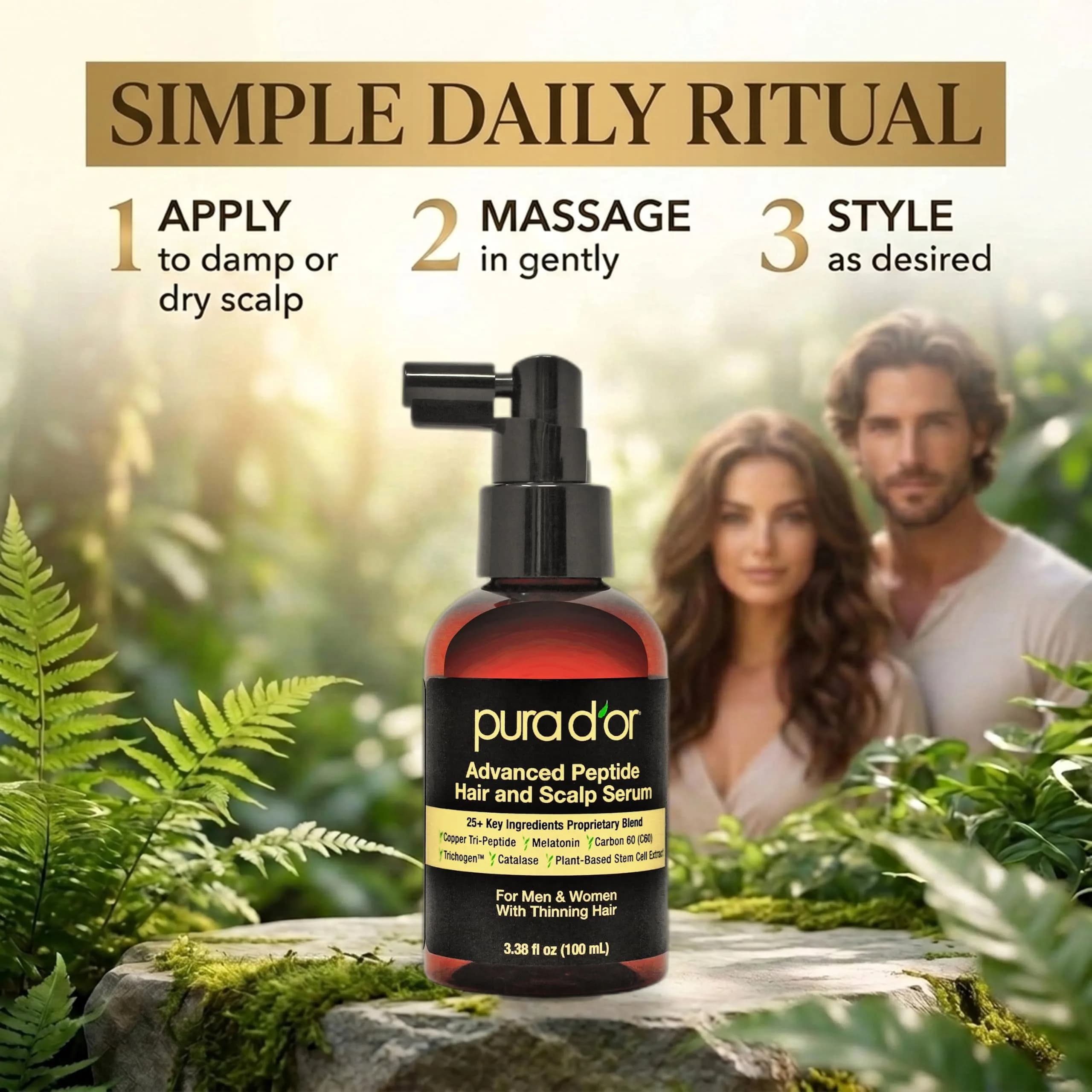 PURA D'OR Advanced Hair & Scalp Serum 99ml (3.3 Fl Oz) | Fuller Appearance Strands for Thinning Hair - view 6