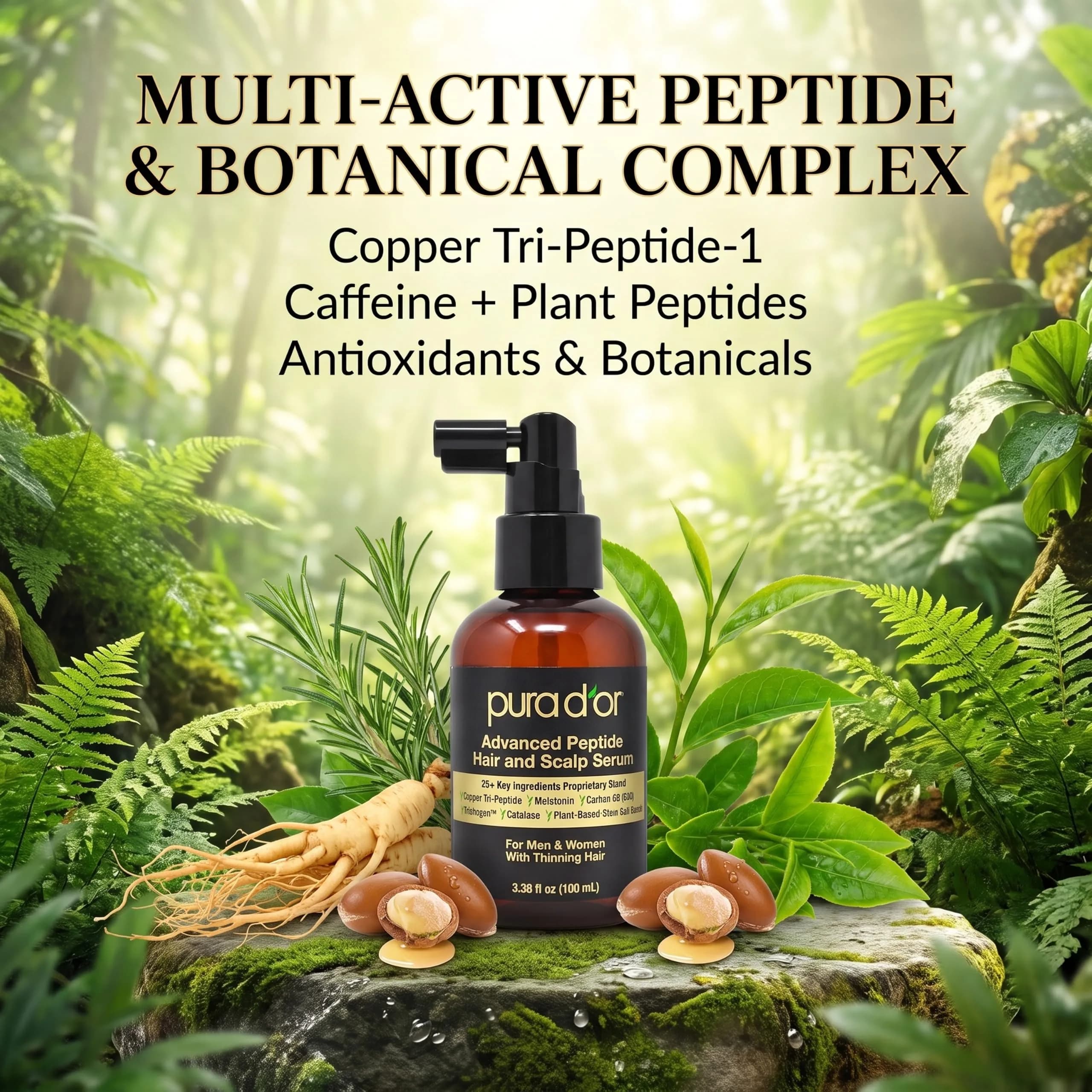 PURA D'OR Advanced Peptide Herbal Scent Argan Oil Treatment, 3.3 Fl Oz (Pack of 1) - view 3