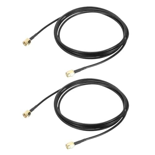 uxcell SMA Male to SMA Male Coaxial Cable 5 Feet RG174 2pcs | 50 Ohm Low Loss Extension thumbnail 1