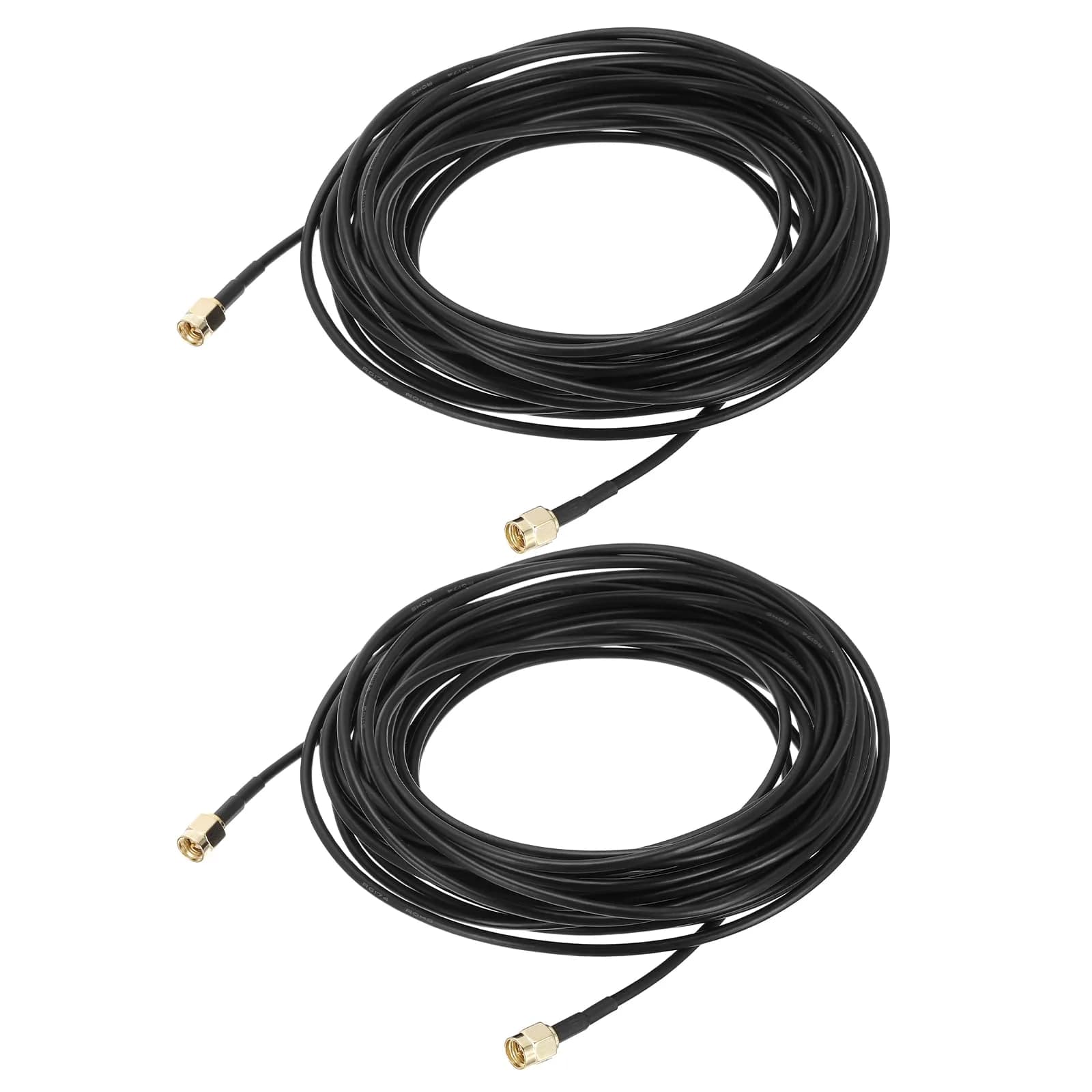 uxcell SMA Male to SMA Male Coaxial Cable 29.5 Feet (9m) RG174 50 Ohm 2-Pack | Low Loss Extension for Routers & Antennas - main product image