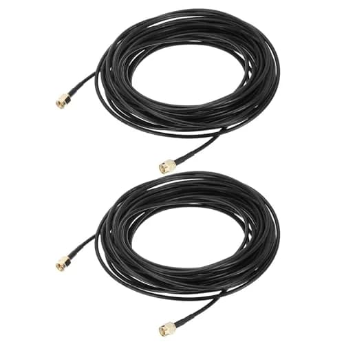 uxcell SMA Male to SMA Male Coaxial Cable 29.5 Feet (9m) RG174 50 Ohm 2-Pack | Low Loss Extension for Routers & Antennas thumbnail 1