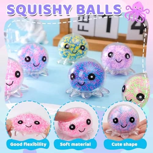 VESPRO 24 Pack Octopus Stress Balls Set for Adults | Fidget Toy for Anxiety Relief & Habit Correction thumbnail 3