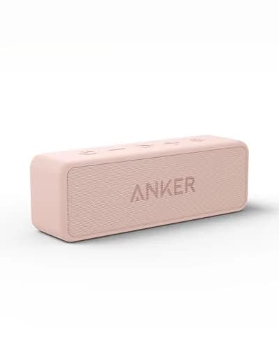Anker Soundcore 2 Portable Bluetooth Speaker, Pink, 12W Stereo Sound | IPX7 Waterproof & 24-Hour Playtime thumbnail 1
