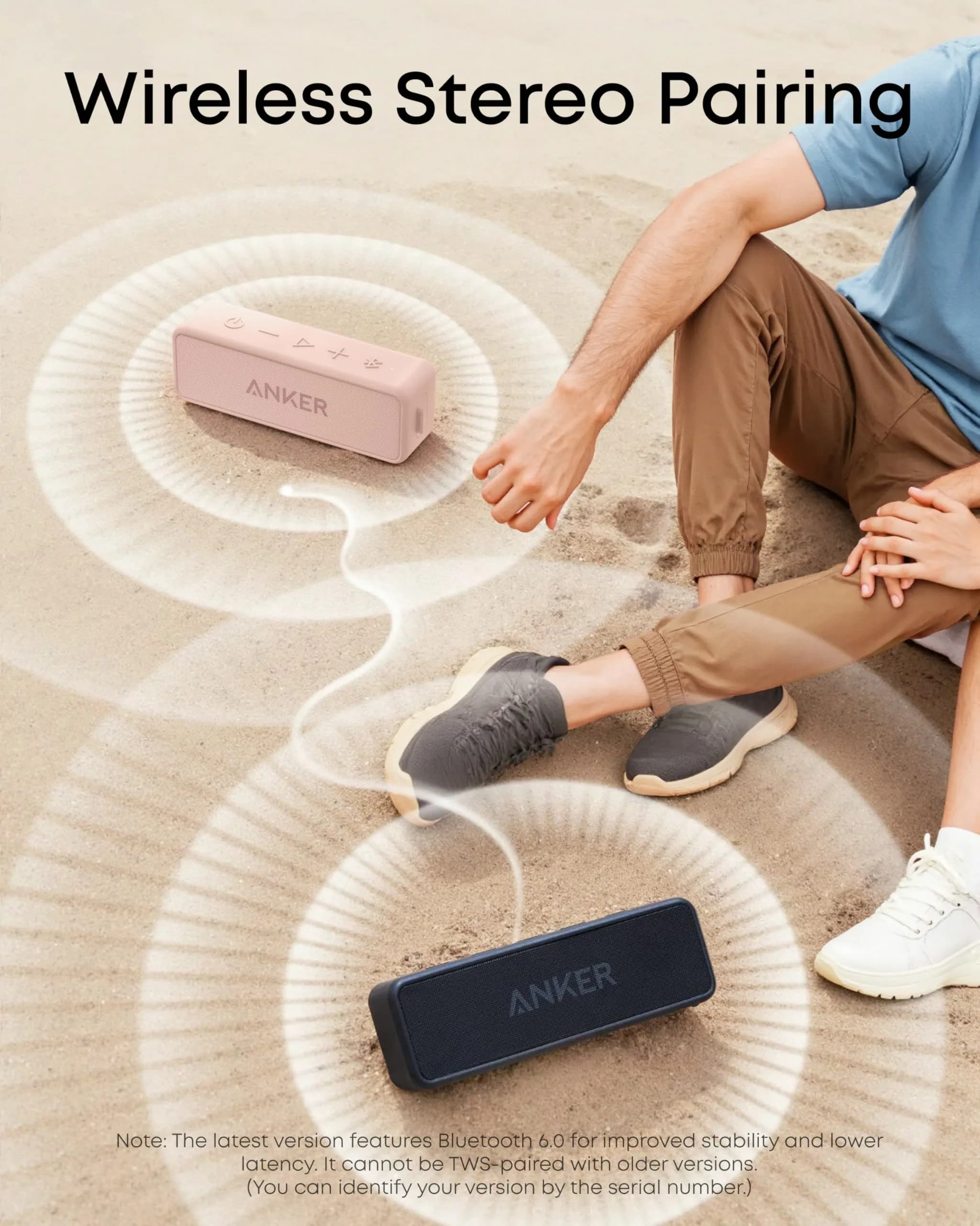Anker Soundcore 2 Portable Bluetooth Speaker, Pink, 12W Stereo Sound | IPX7 Waterproof & 24-Hour Playtime - view 4