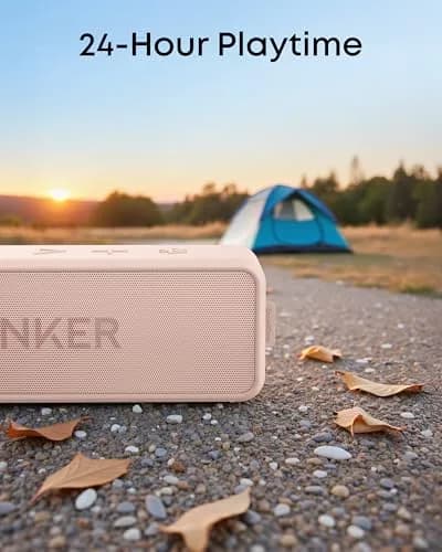 Anker Soundcore 2 Portable Bluetooth Speaker, Pink, 12W Stereo Sound | IPX7 Waterproof & 24-Hour Playtime thumbnail 6