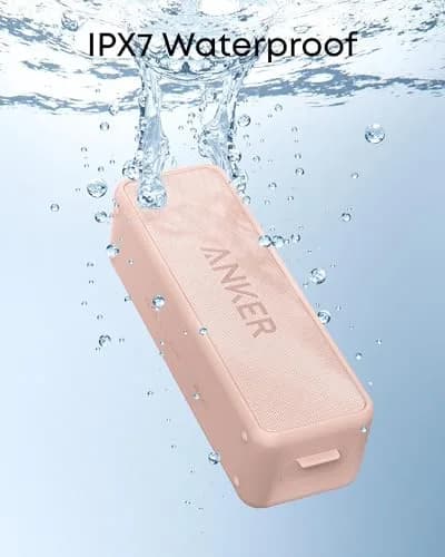 Anker Soundcore 2 Portable Bluetooth Speaker, Pink, 12W Stereo Sound | IPX7 Waterproof & 24-Hour Playtime thumbnail 2