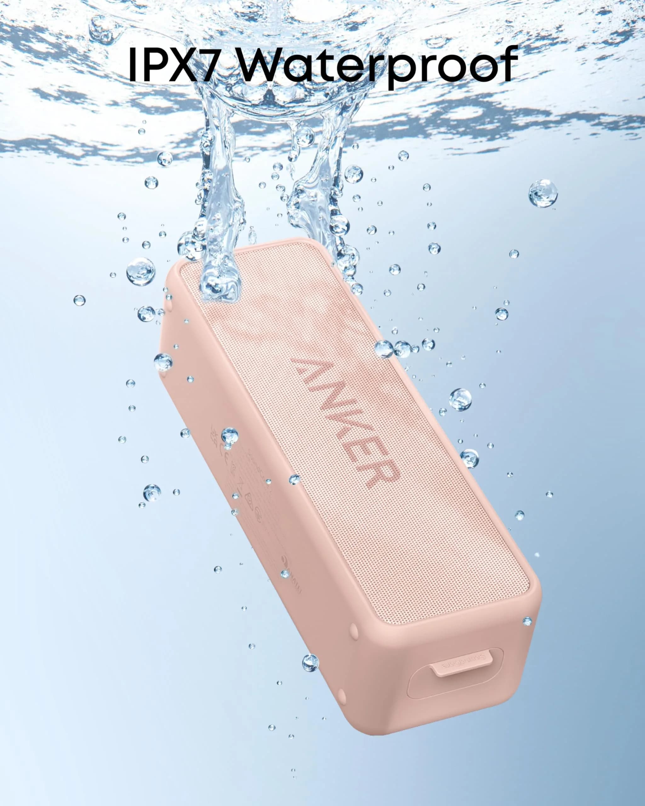 Anker Soundcore 2 Portable Bluetooth Speaker, Pink, 12W Stereo Sound | IPX7 Waterproof & 24-Hour Playtime - view 2