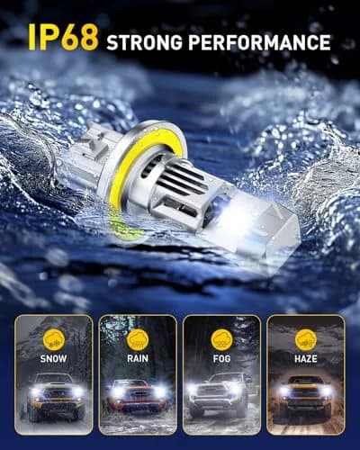 AUXITO H13/9008 LED Headlight Bulbs 80,000LM 6500K Cool White | 15X Brighter, Plug-N-Play, Pack of 2 thumbnail 5