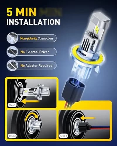 AUXITO H13/9008 LED Headlight Bulbs 80,000LM 6500K Cool White | 15X Brighter, Plug-N-Play, Pack of 2 thumbnail 3