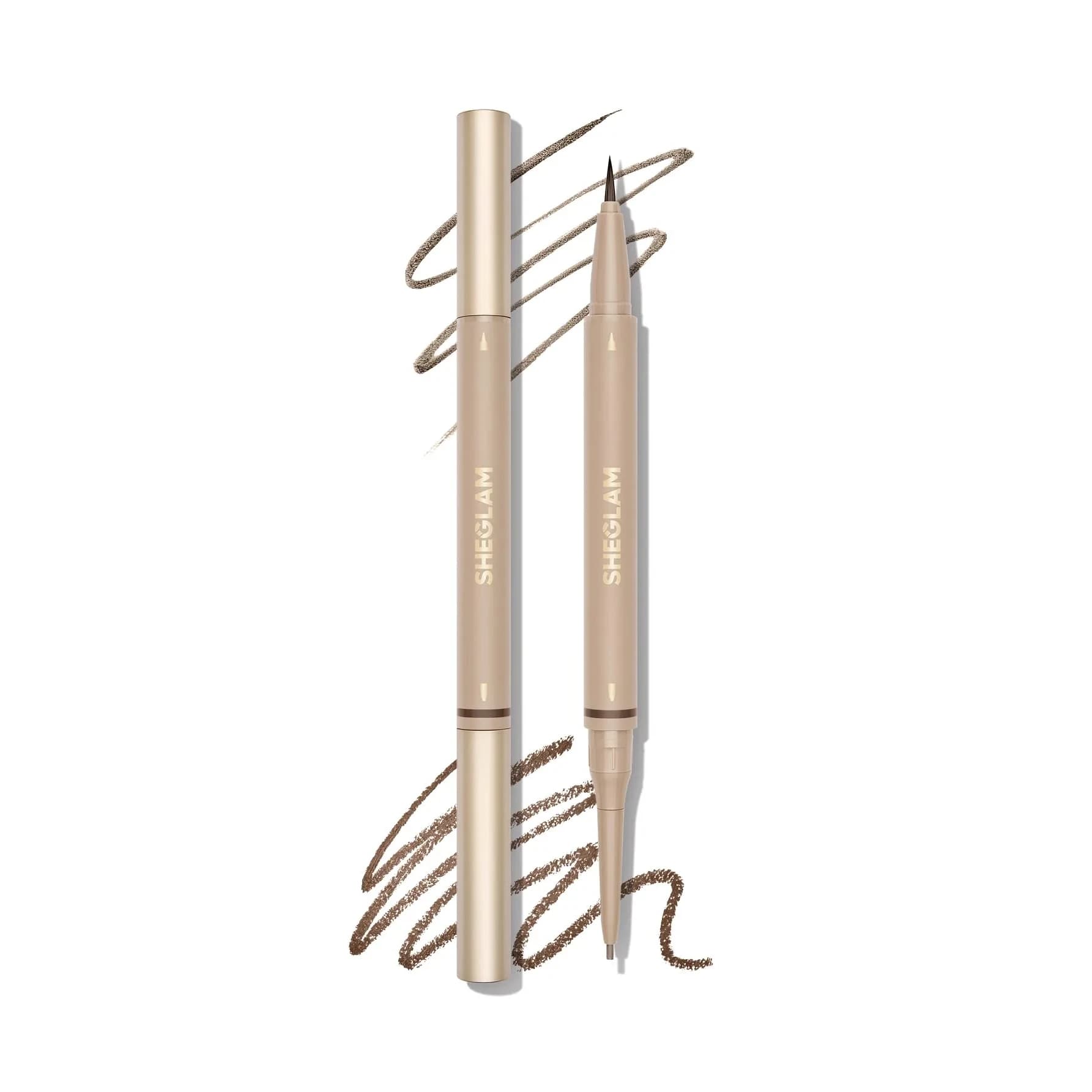 SHEGLAM Dual-Sided Eyebrow Pencil Chocolate | Waterproof Matte Cream & Liquid Pen — 03 Taupe