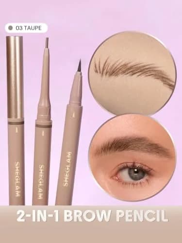 SHEGLAM Dual-Sided Eyebrow Pencil 03 Taupe | Waterproof Matte Cream & Liquid Pen thumbnail 4
