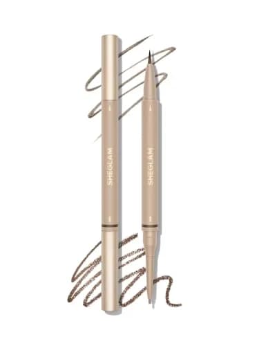 SHEGLAM Dual-Sided Eyebrow Pencil 03 Taupe | Waterproof Matte Cream & Liquid Pen thumbnail 1