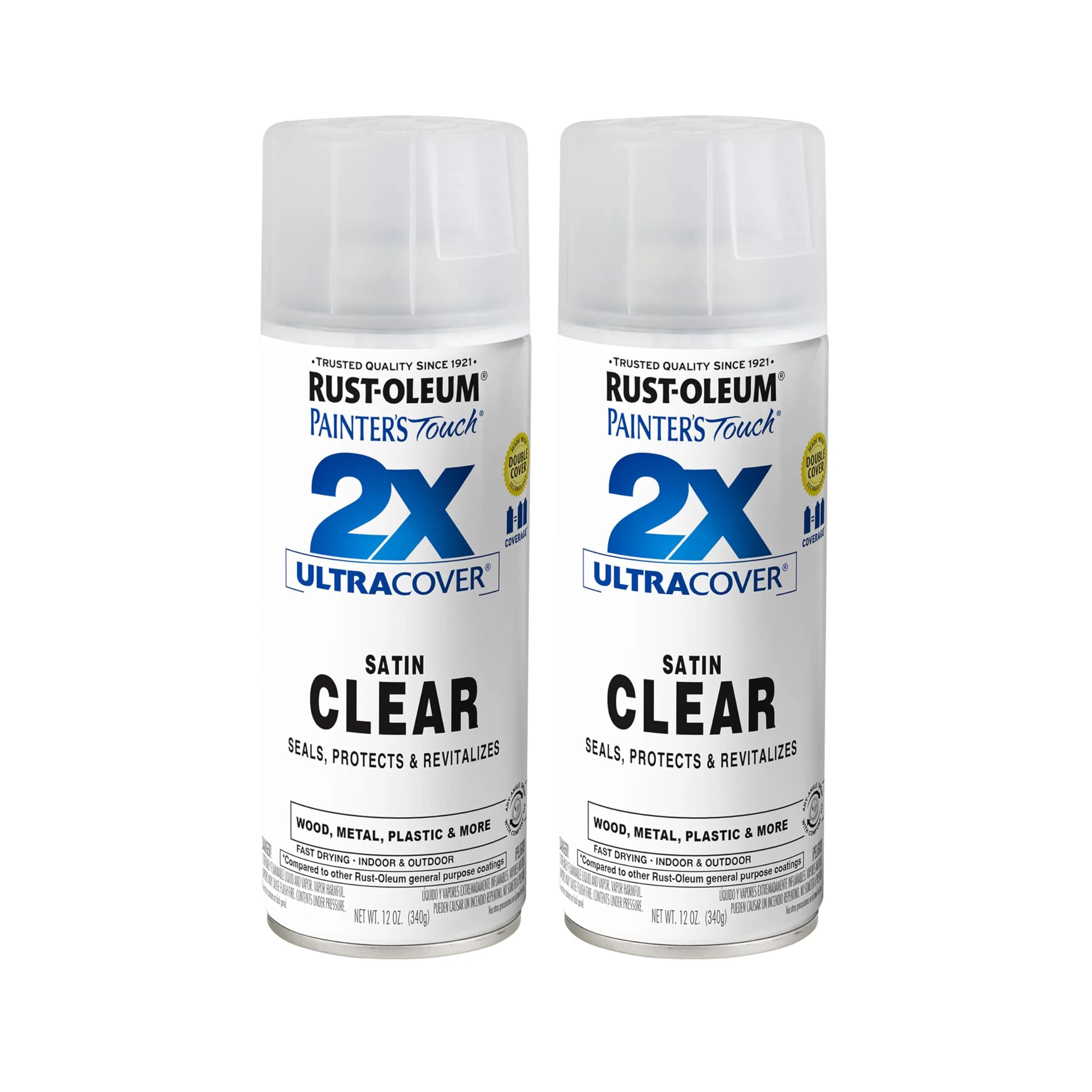 Rust-Oleum Painter's Touch 2X Ultra Cover Satin Clear Spray Paint, 340g (12 Oz) - main product image