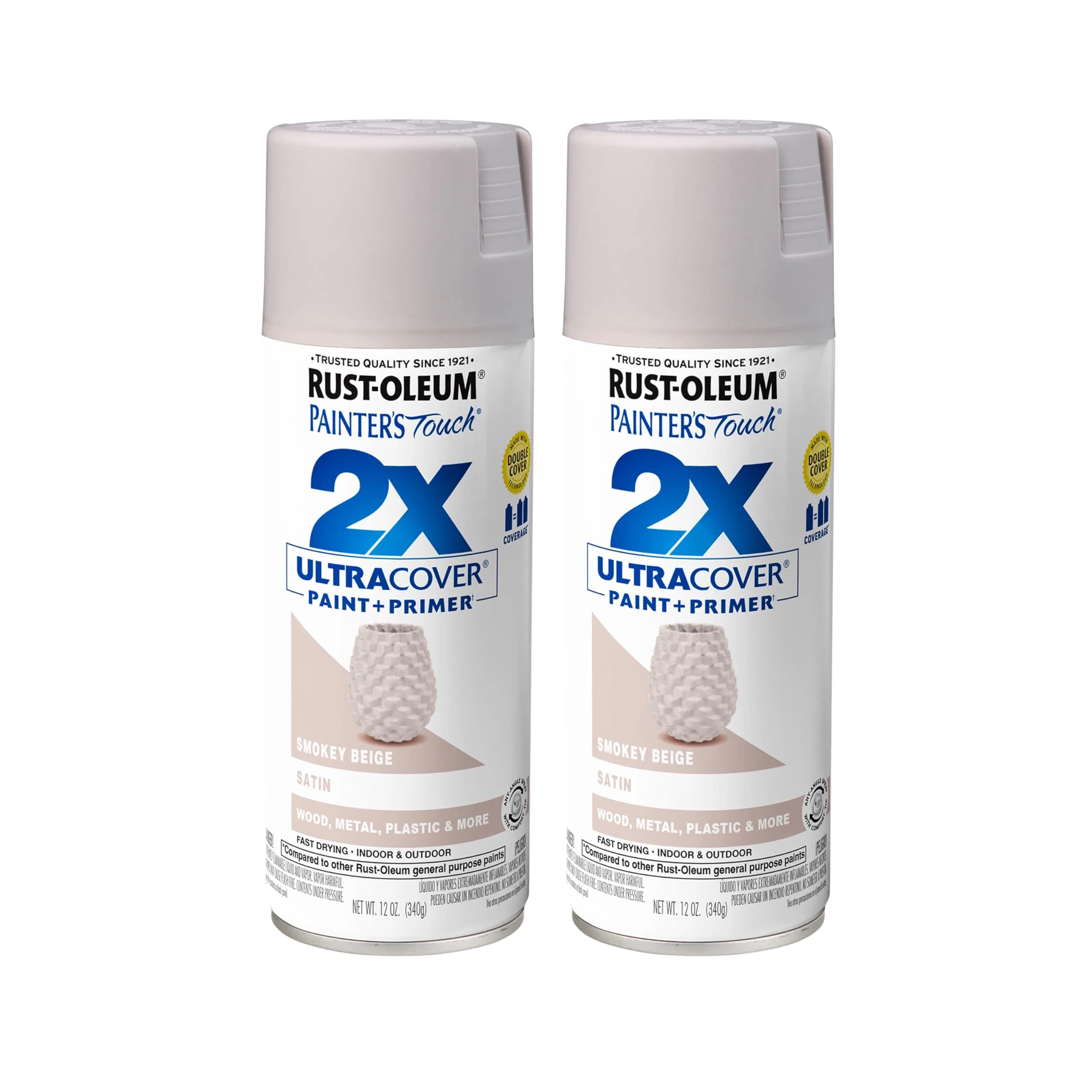 Rust-Oleum Painter's Touch 2X Satin Smokey Beige Spray Paint, 340g (12 Oz) - Indoor/Outdoor - main product image