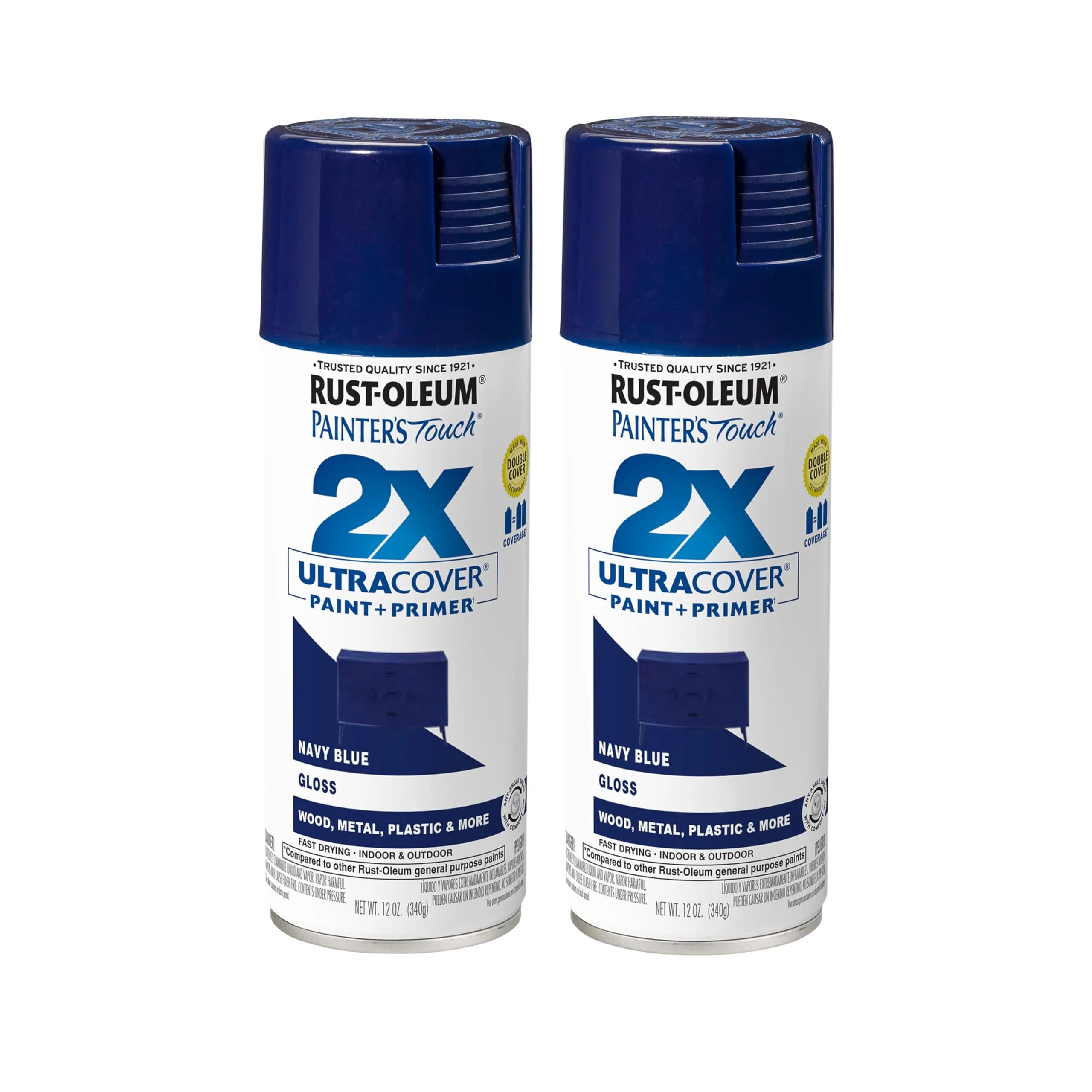Rust-Oleum Painter's Touch 2X Ultra Cover Spray Paint, Gloss Navy Blue, 340g - main product image