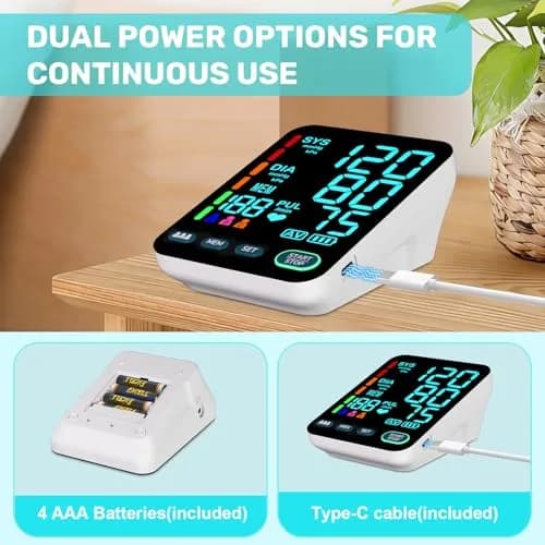 OWNQOBE Upper Arm Blood Pressure Monitor with 2 Cuffs & Large Color LED Display | Accurate Home Use thumbnail 6