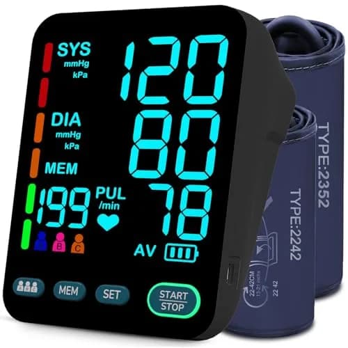 OWNQOBE Automatic Blood Pressure Monitor with 2 Cuffs (9-17'' & 13-21'') | Fast 35-Sec Readings | 3-User Memory thumbnail 1