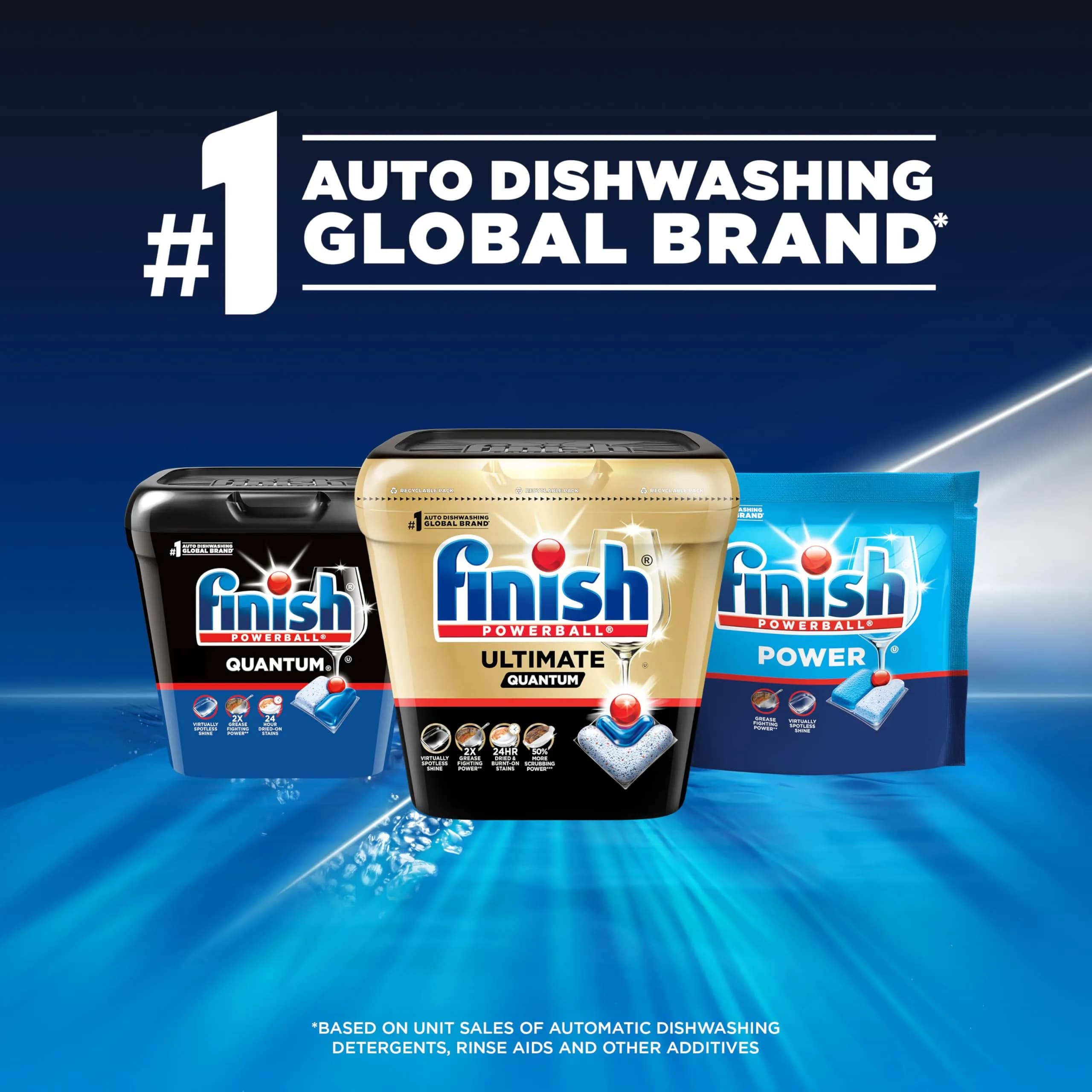 Finish Quantum Dishwasher Pods with Powerball | Fresh Scent, 57 Count | USA Import, 2-8 Day Delivery - view 7