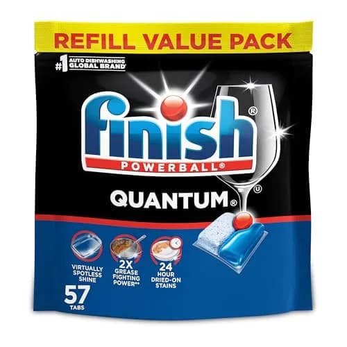 Finish Quantum Dishwasher Pods 57 Count | 2X Grease Fighting Power, Virtually Spotless Shine thumbnail 1