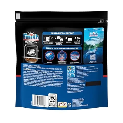 Finish Quantum Dishwasher Pods 57 Count | 2X Grease Fighting Power, Virtually Spotless Shine thumbnail 9