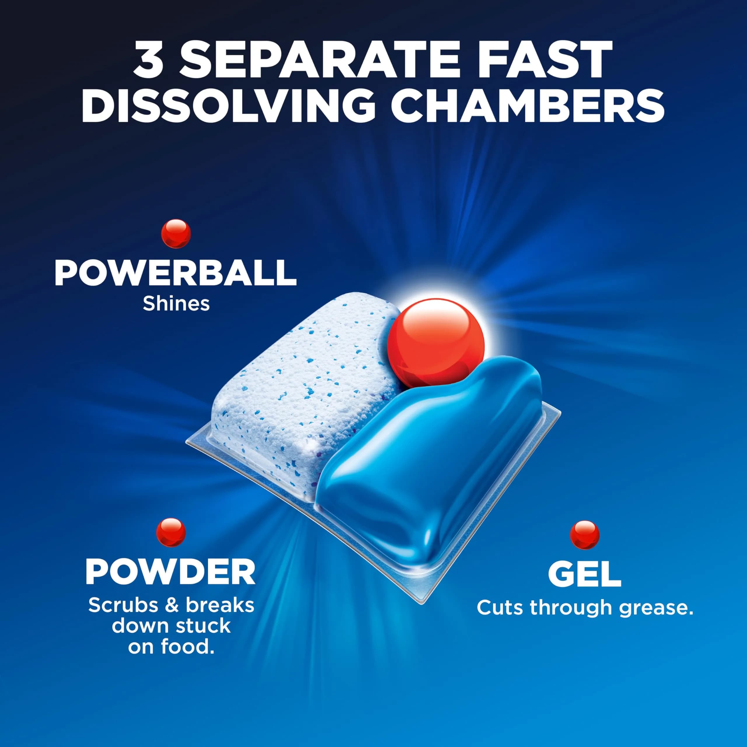 Finish Quantum Dishwasher Pods with Powerball | Fresh Scent, 57 Count | USA Import, 2-8 Day Delivery - view 3