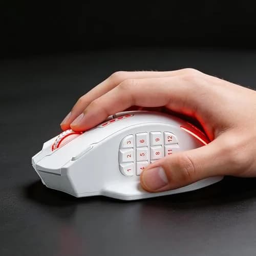 Redragon M913 MAX Wireless MMO Gaming Mouse 26000 DPI White | 18 Programmable Buttons, 1ms Response thumbnail 6