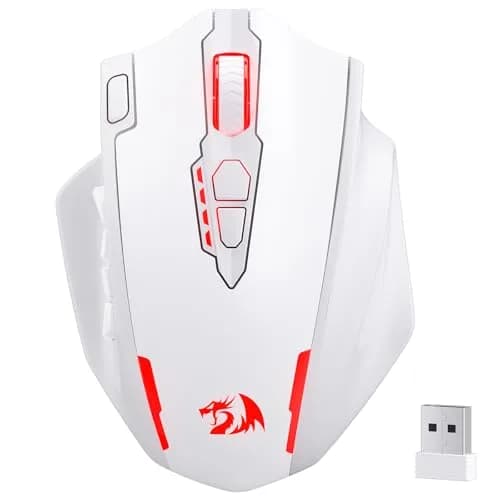 Redragon M913 MAX Wireless MMO Gaming Mouse 26000 DPI White | 18 Programmable Buttons, 1ms Response thumbnail 1