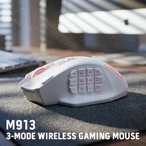 Redragon M913 MAX Wireless MMO Gaming Mouse 26000 DPI White | 18 Programmable Buttons, 1ms Response thumbnail 8