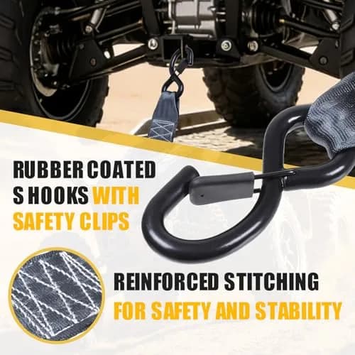 Ayaport Retractable Ratchet Straps 2in X 12.5ft (4-Pack) | Heavy Duty Tie Downs with Soft Loops thumbnail 4
