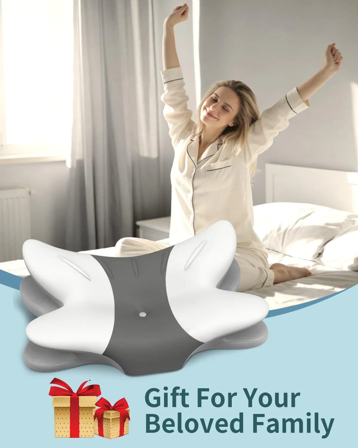 Tujami Cervical Neck Pillow for Pain Relief - Queen Size Memory Foam Contour Pillow | Orthopedic Support for Sleeping - view 7