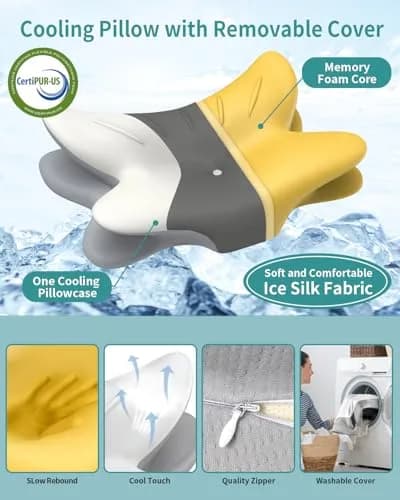 Tujami Cervical Neck Pillow for Pain Relief - Queen Size Memory Foam Contour Pillow | Orthopedic Support for Sleeping thumbnail 3