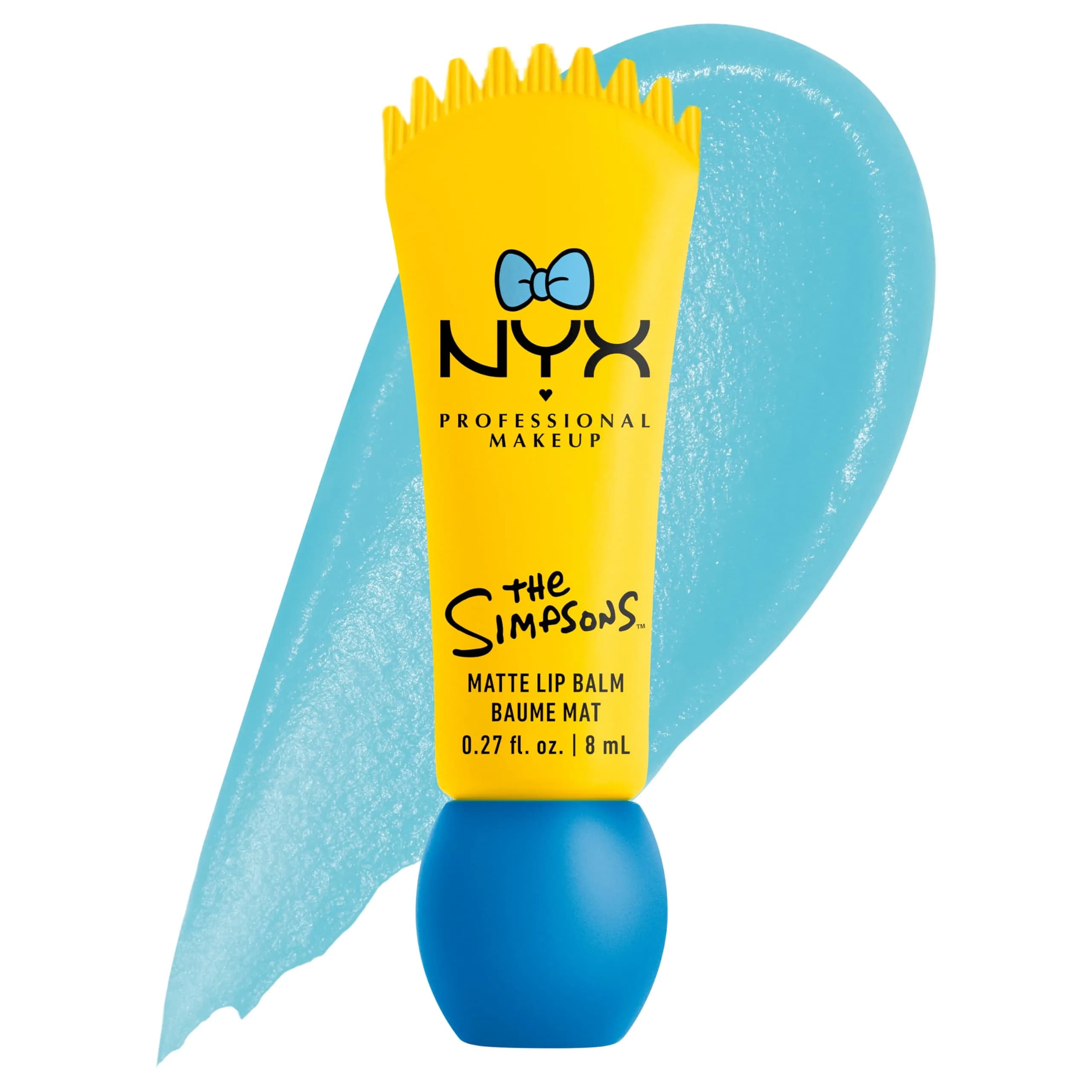 NYX PROFESSIONAL MAKEUP Simpson Smushy Matte Lip Balm, Buildable & Blurring, Vegan & Cruelty-Free - Peekaboo Blue (Clear) | Springfield Collaboration — Peekaboo Blue (Clear)
