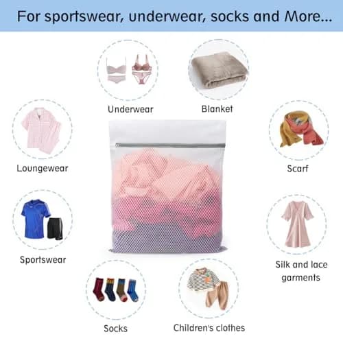Vivifying Large Honeycomb Mesh Laundry Bags 3 Pack 52cm x 42cm | Protects Delicates in Wash & Dry Cycles thumbnail 5