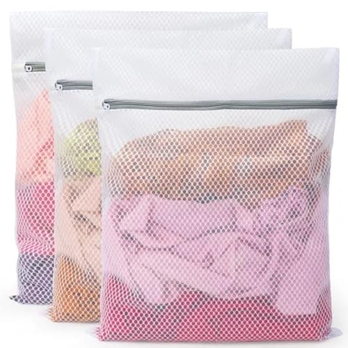 Vivifying Large Honeycomb Mesh Laundry Bags 3 Pack 52cm x 42cm | Protects Delicates in Wash & Dry Cycles thumbnail 1