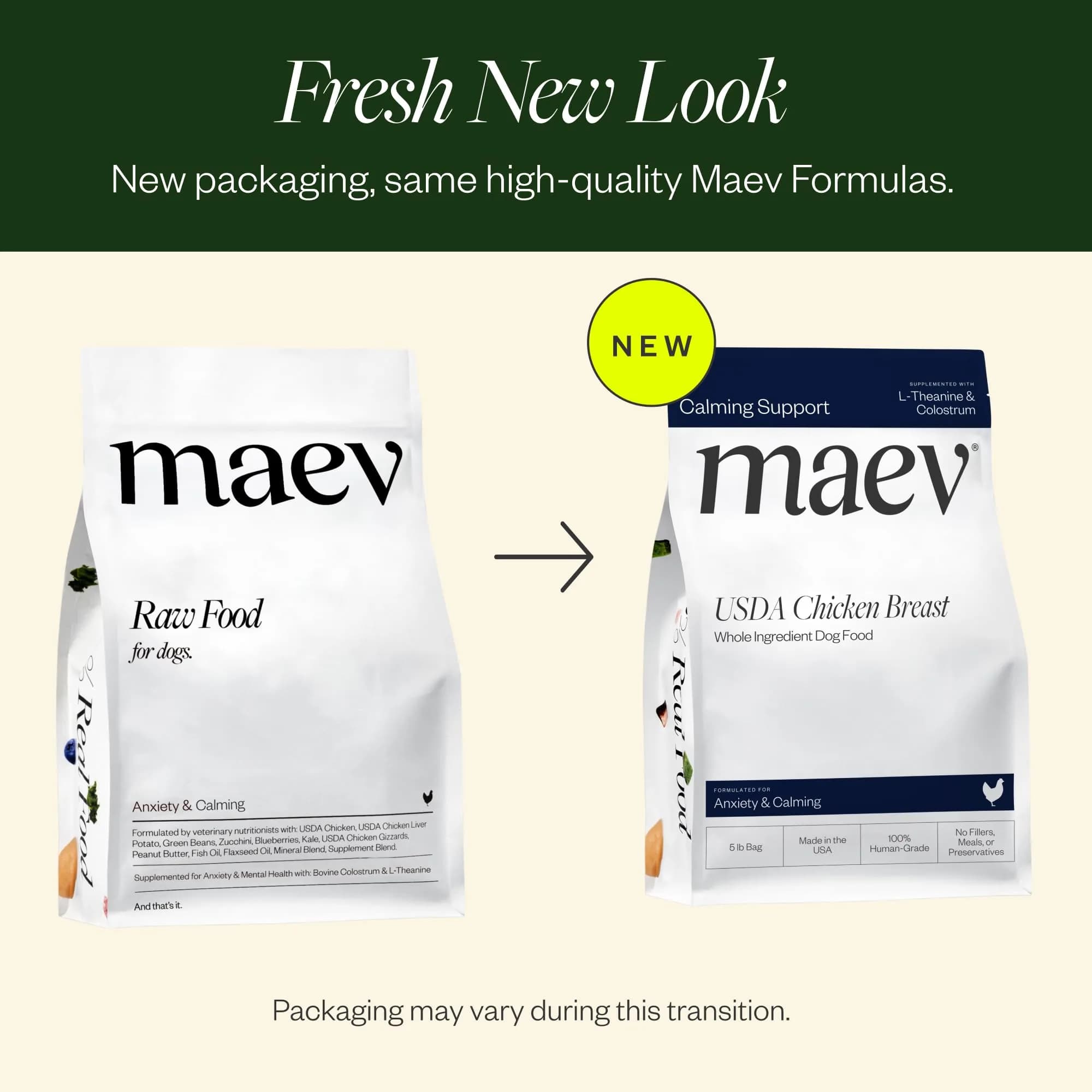 Maev Human-Grade Frozen Chicken Dog Food, 5 lb | Anxiety & Calming Support with Real Chicken thumbnail 2