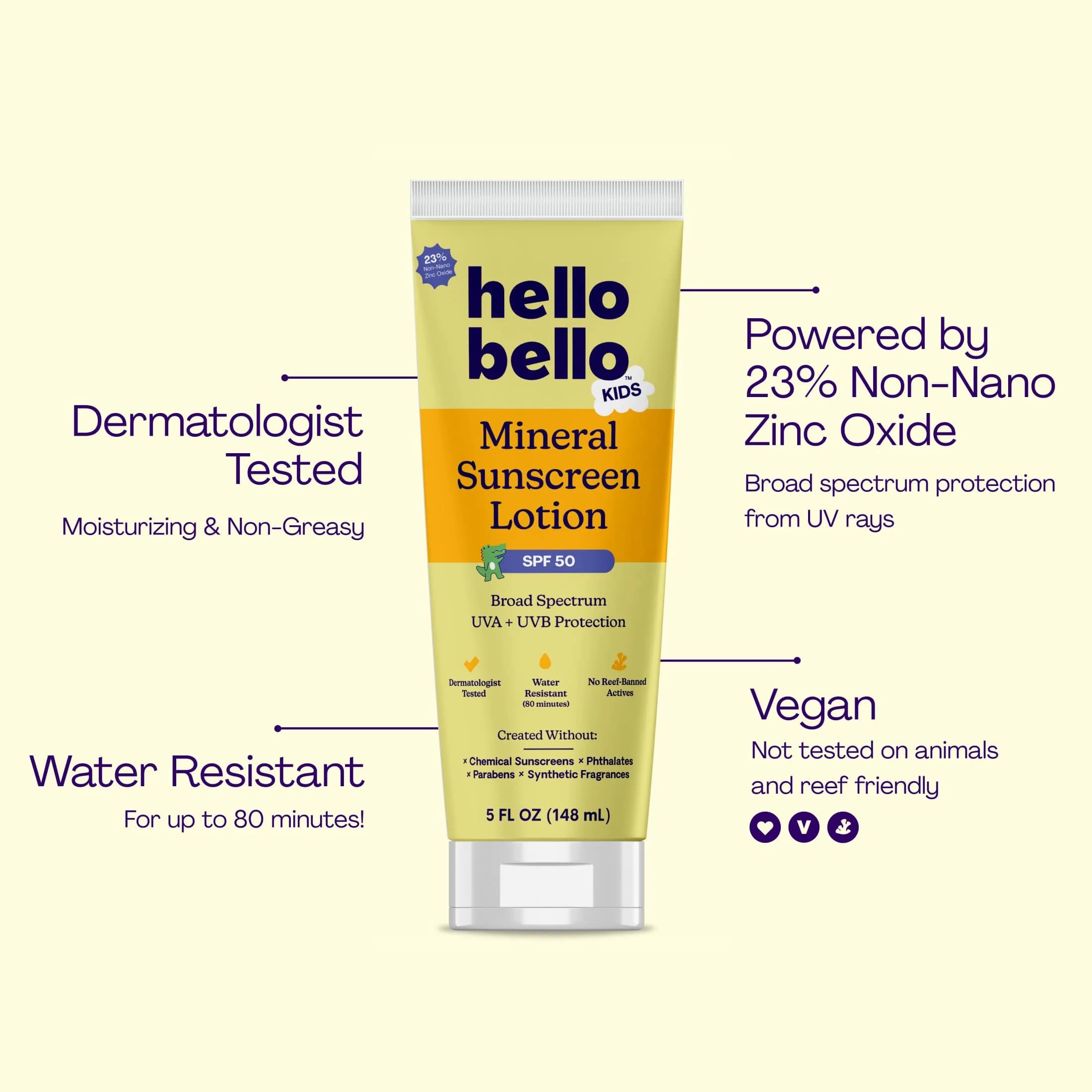 Hello Bello Kids SPF 50 Mineral Sunscreen Travel Packets (10 Count) - Broad Spectrum UVA/UVB Protection for On-the-Go - view 2