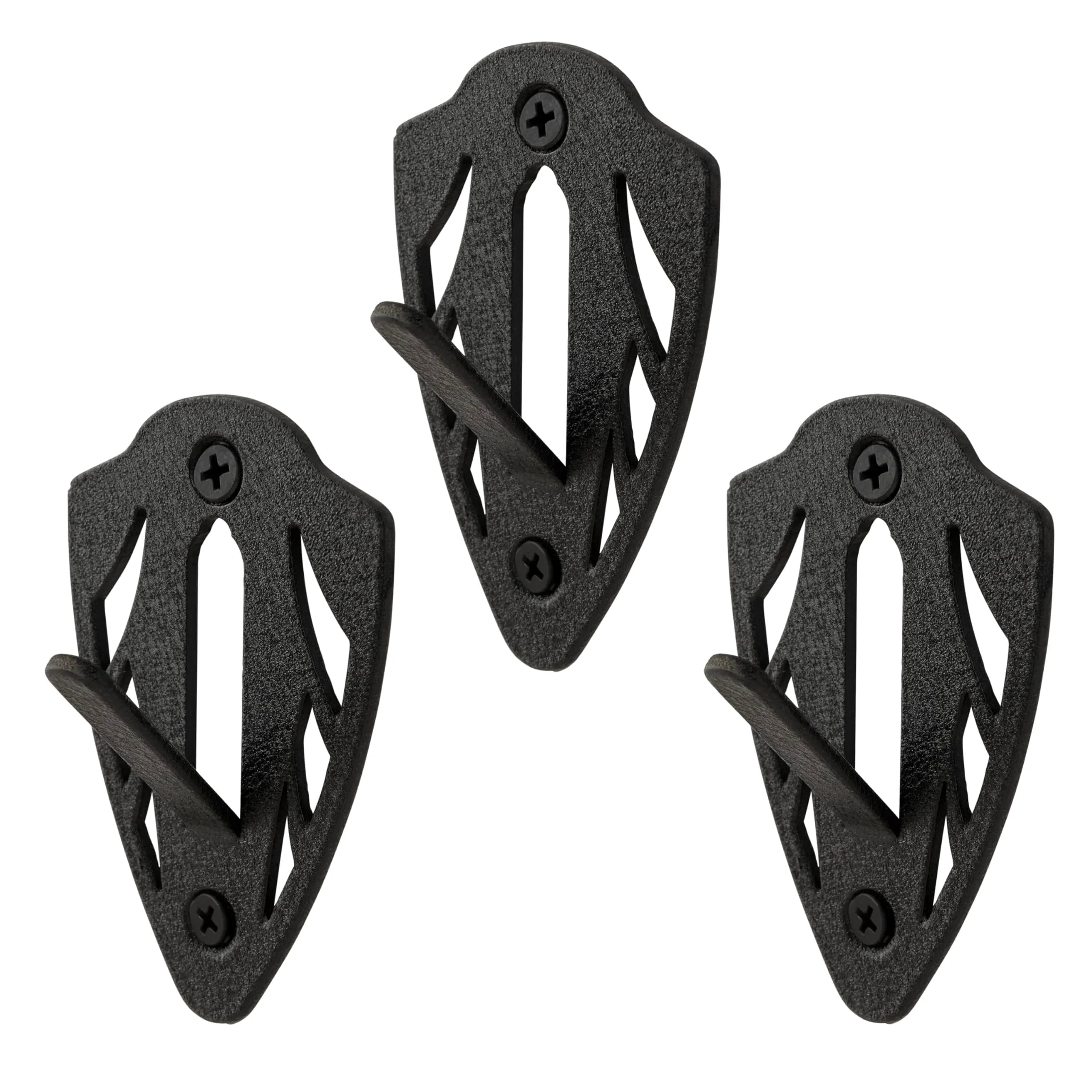 AC Allen Storage Hook 3-Pack | Solid Steel European Skull Mount Hangers for Deer | Low-Profile Trophy Display with Easy Wall Installation - Black — Black