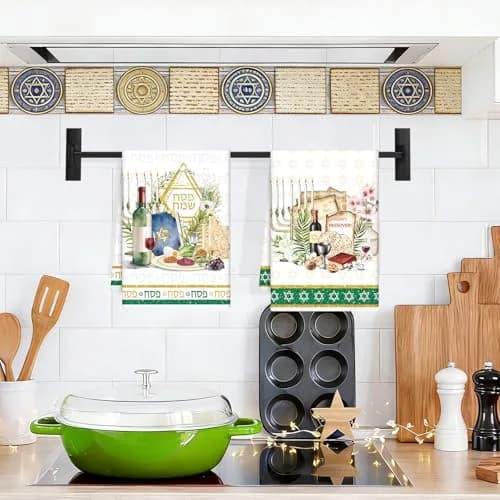 Koazava Passover Kitchen Towels 15.75" x 23.62" | Jewish Star of David & Seder Themes thumbnail 6