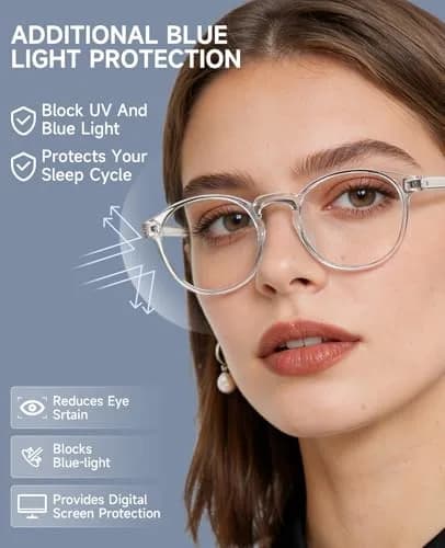 CNLO Blue Light Blocking Glasses Crystal | Anti-Blue Light Tinted Lenses thumbnail 4