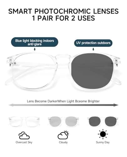 CNLO Blue Light Blocking Glasses Crystal | Anti-Blue Light Tinted Lenses thumbnail 3