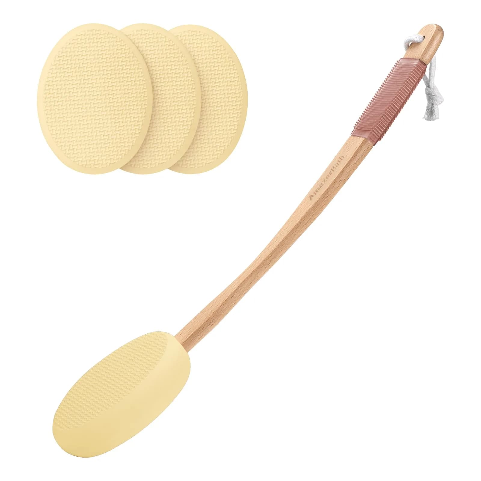 AmazerBath Lotion Applicator Yellow with 4 Replacement Pads | FDA Approved for Daily Living Aids - main product image