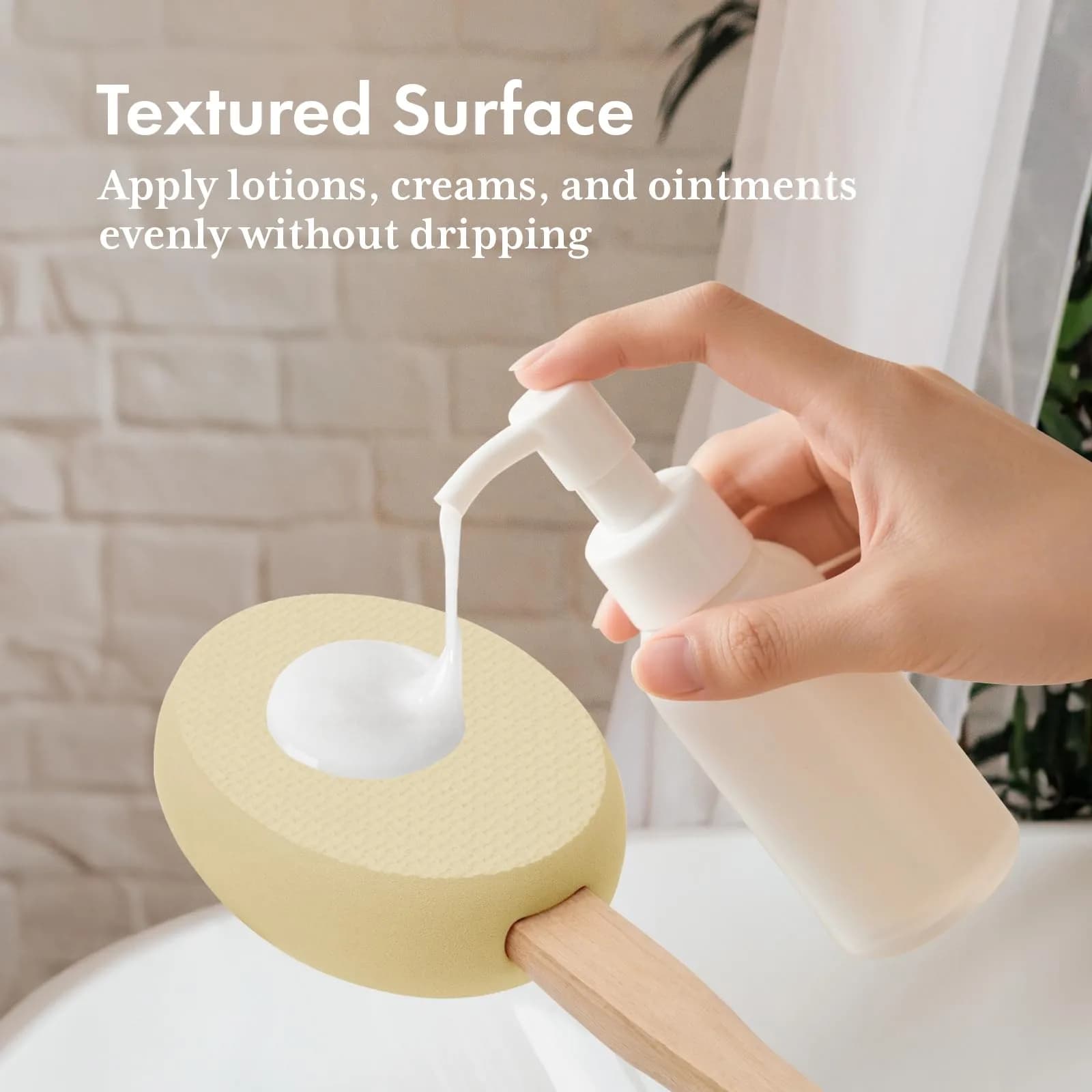 AmazerBath Lotion Applicator Yellow with 4 Replacement Pads | FDA Approved for Daily Living Aids - view 3