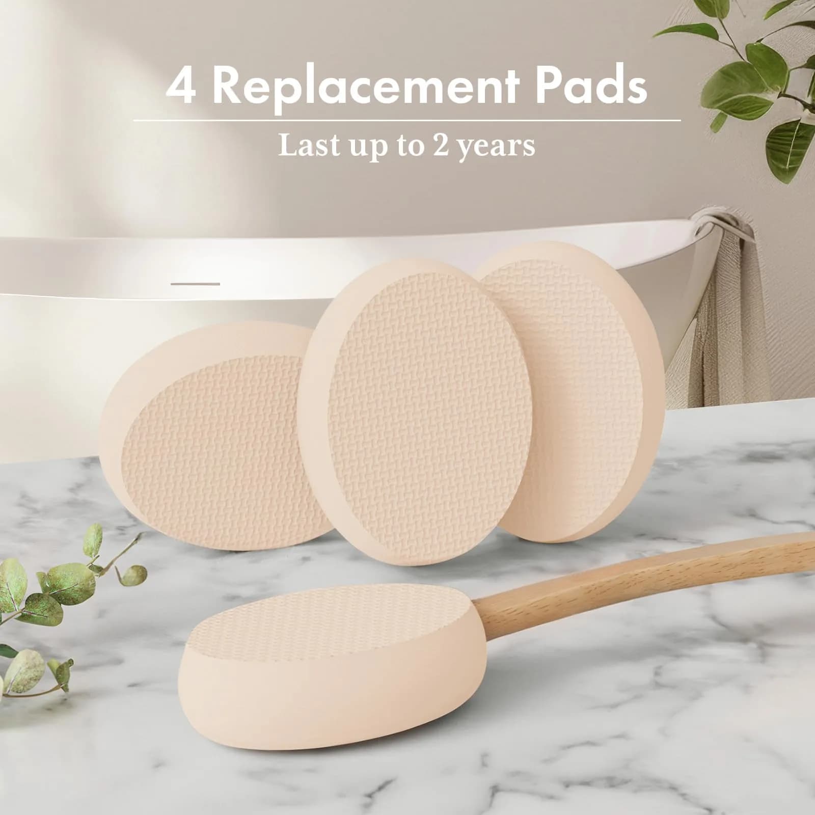 AmazerBath Lotion Applicator with 4 Replacement Pads & 17" Curved Handle | FDA Approved for Back & Feet - view 6