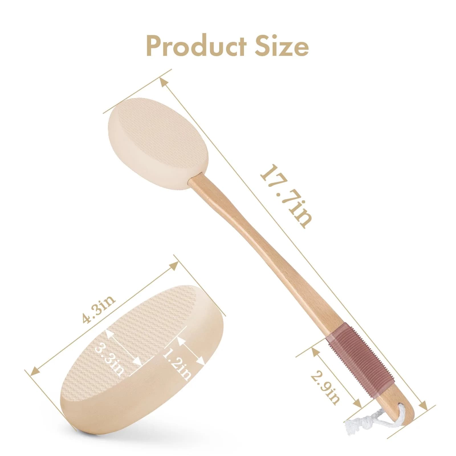 AmazerBath Lotion Applicator with 4 Replacement Pads & 17" Curved Handle | FDA Approved for Back & Feet - view 2