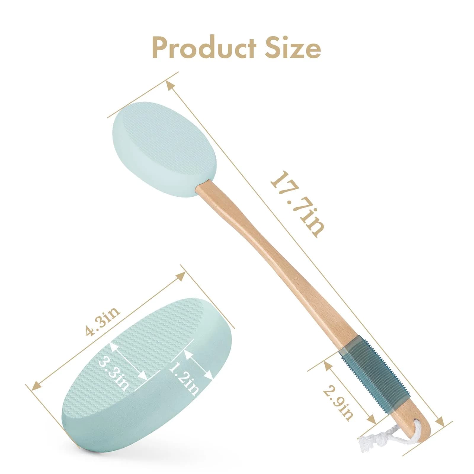 AmazerBath Lotion Applicator with 4 Replacement Pads & 17" Curved Handle | FDA Approved for Back, Feet, Sunscreen, Moisturizer - view 2