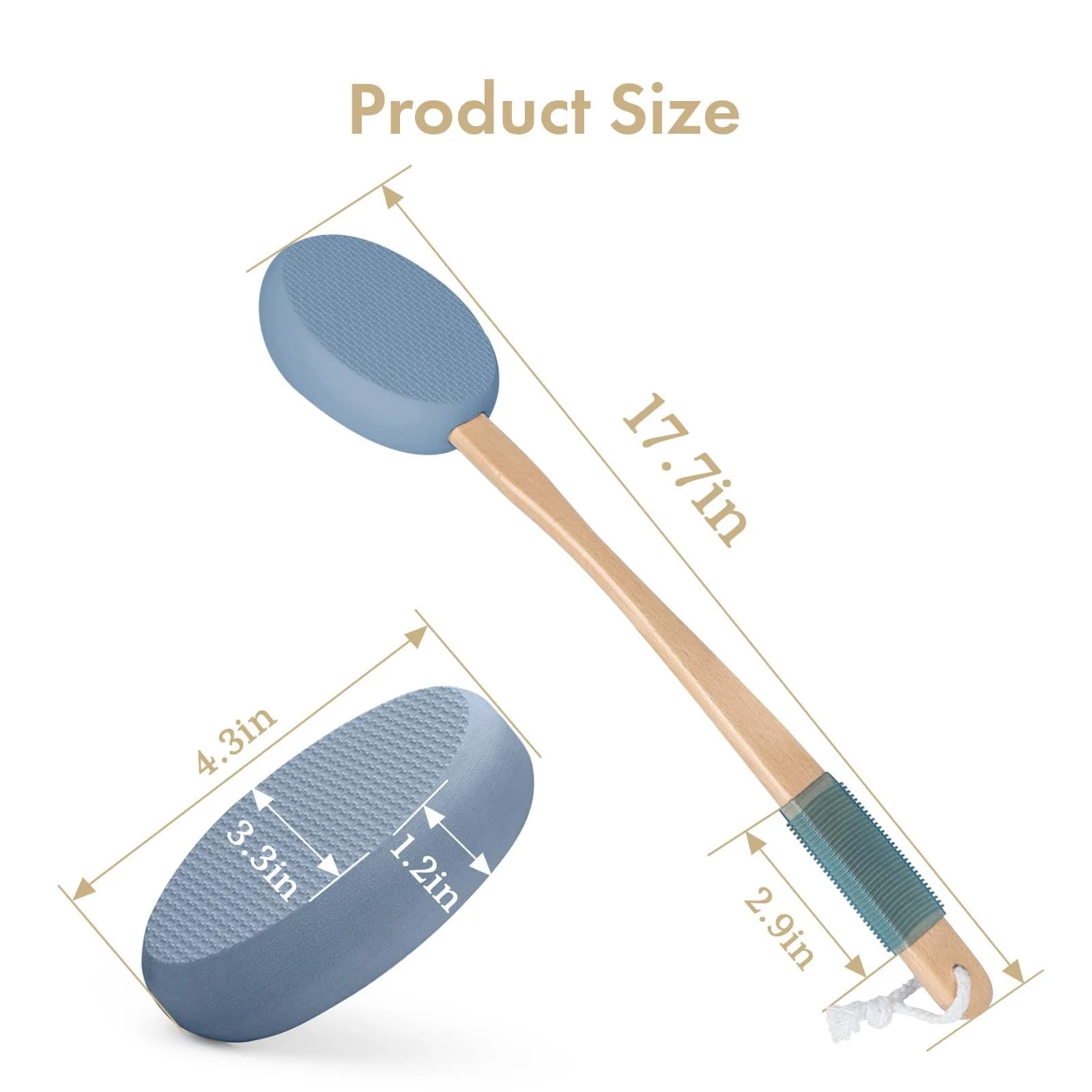 AmazerBath Lotion Applicator with 4 Replacement Pads | Curved Handle for Back, Feet, Sunscreen, Medicine - view 2