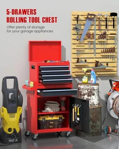 ARNOT 2-in-1 Rolling Tool Chest with 5 Drawers | Heavy-Duty Metal Storage for Garage & Workshop thumbnail 6