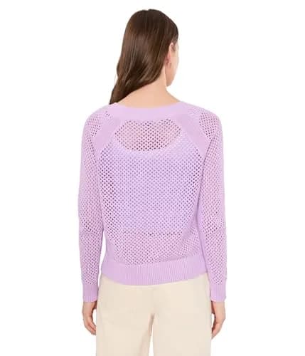 Elliott Lauren Womens Open Mind Lavender Sweater | Cotton Regular Fit LG thumbnail 4