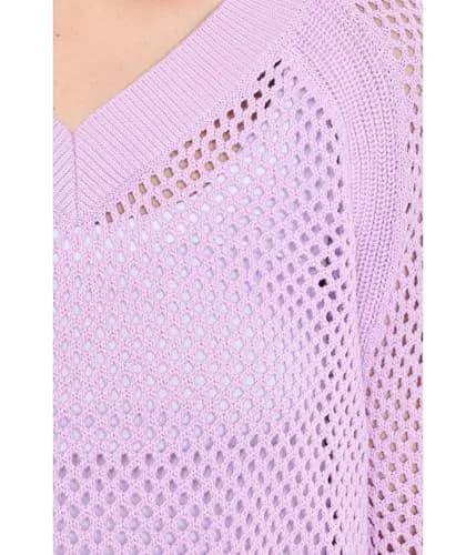 Elliott Lauren Womens Open Mind Lavender Sweater | Cotton Regular Fit LG thumbnail 5